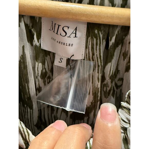 MISA Los Angeles Mercy Boho Flowy Geo Printed Mini Dress Smock Waist NWT S $390 - Picture 2 of 8